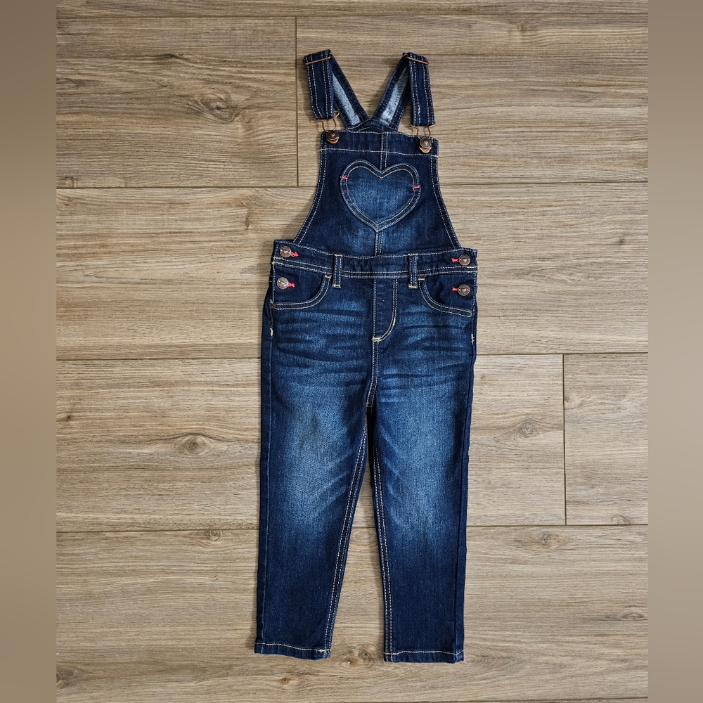 Denim Overalls with Heart Pocket